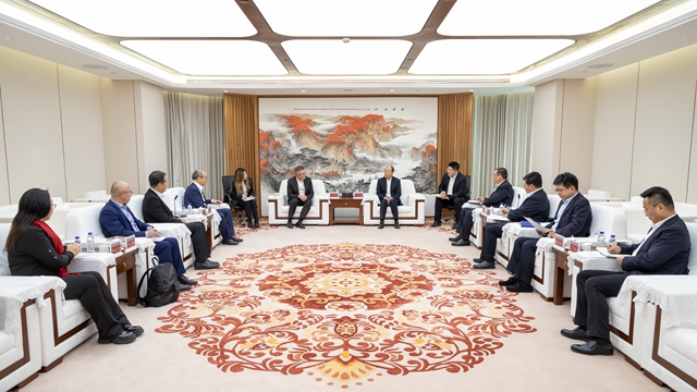 莫鼎革與安哥拉駐華大使內(nèi)圖、Sonangol代表團(tuán)舉行會談
